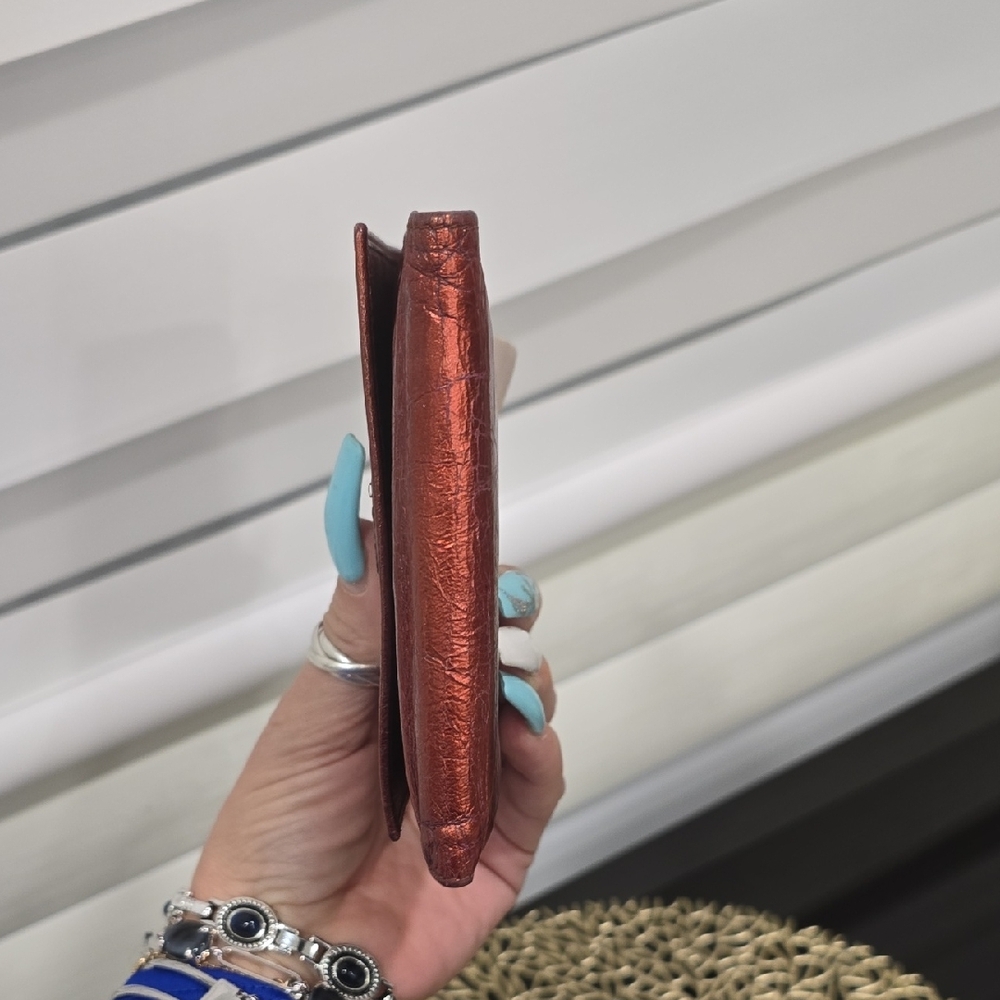 Yves Saint Laurent Shimmering Copper Wallet RARE VINTAGE - Picture 6 of 16